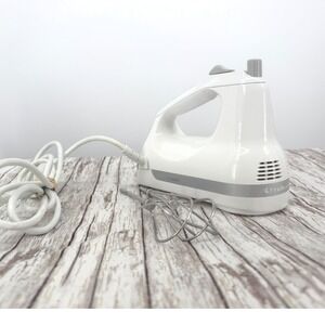 KitchenAid 5 Speed Ultra Power Hand Mixer White KHM512WH with Beaters
